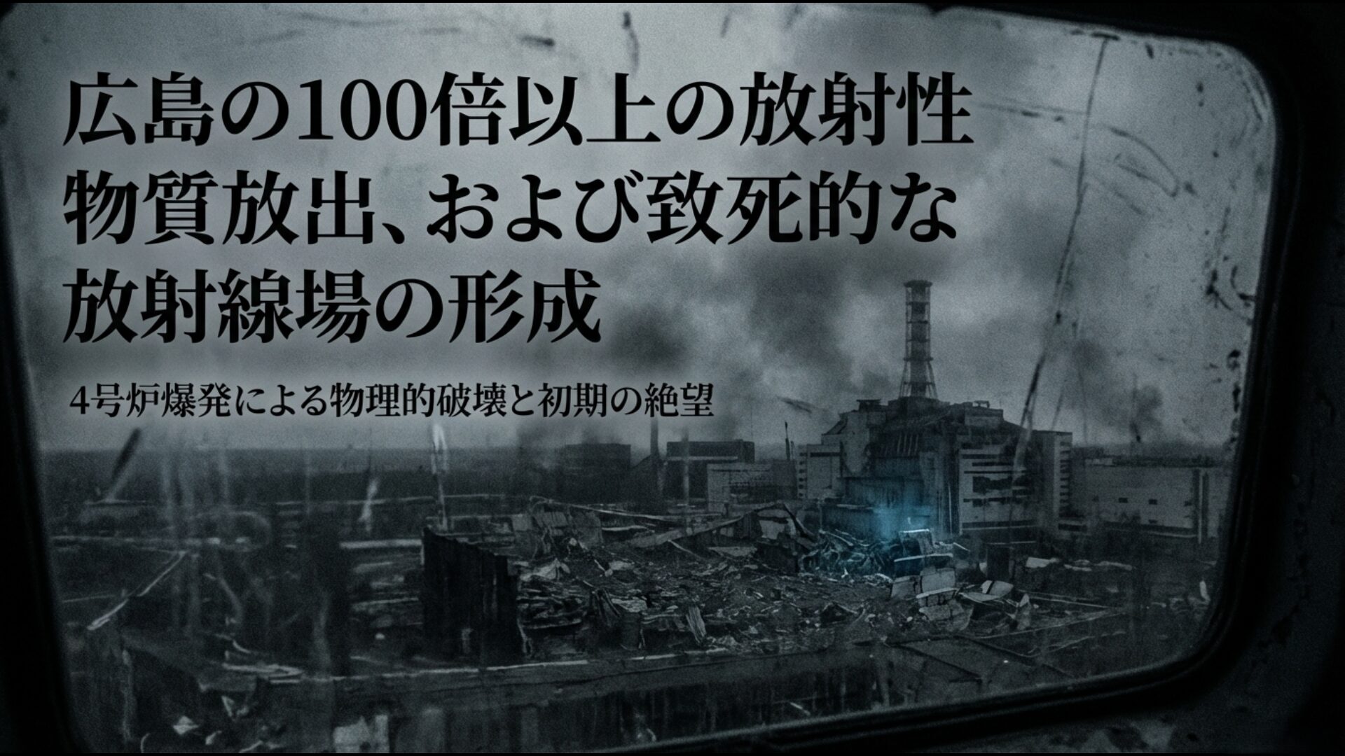 1986年の事故で破壊されたチェルノブイリ原子力発電所4号炉と致死的な放射線場の形成