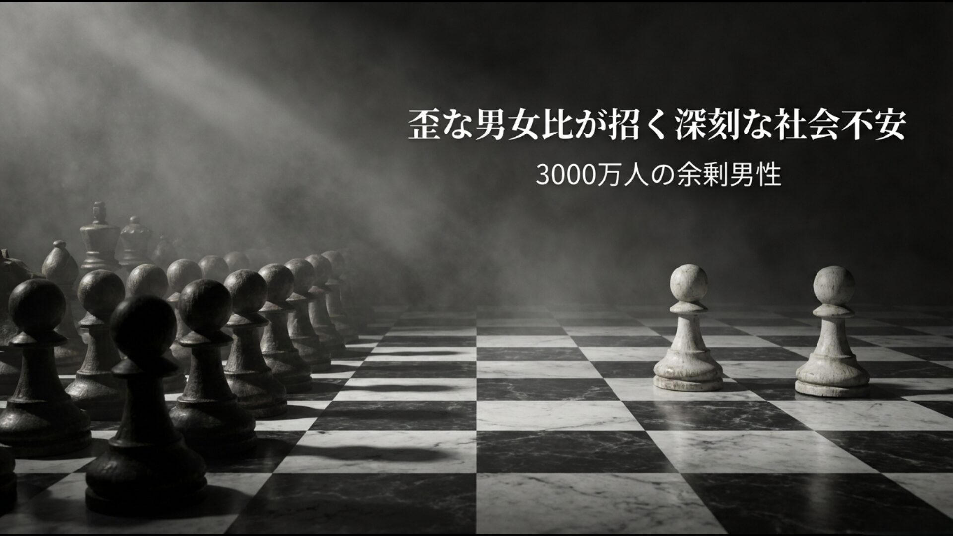 深刻な社会不安を招く歪な男女比のピラミッドと3000万人の余剰男性