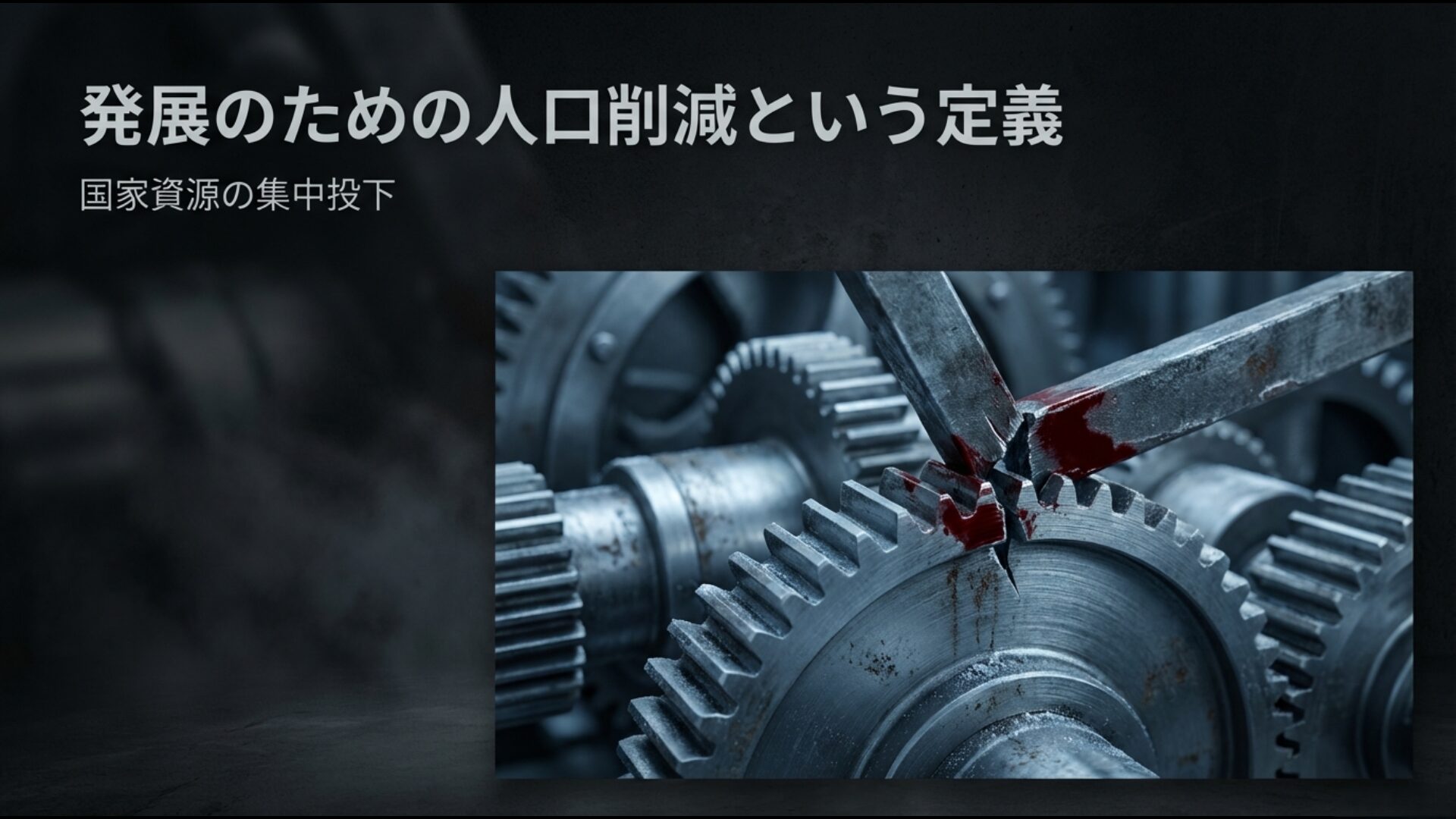 国家資源の集中投下と発展のために定義された人口削減の概念図