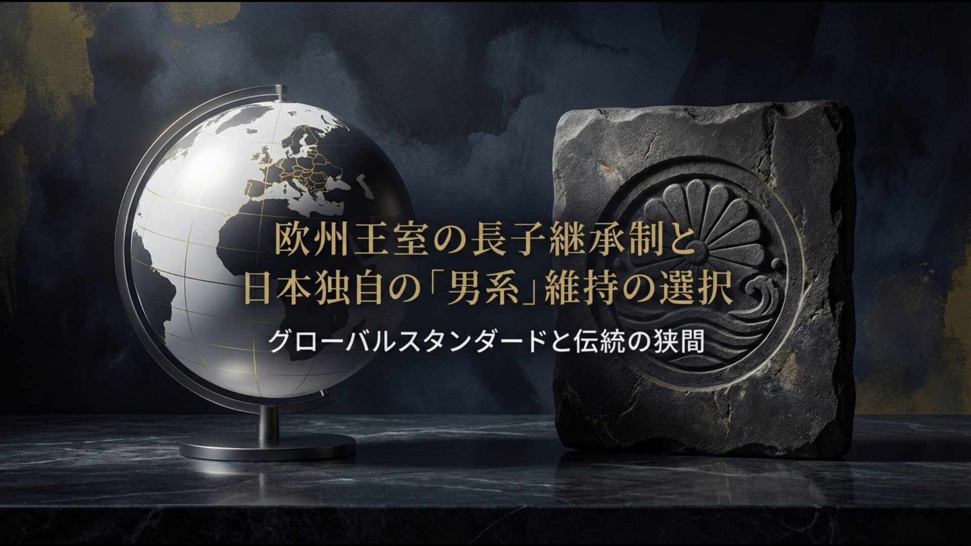 ヨーロッパ王室の男女平等な長子継承制と日本の男系維持伝統の違いを整理した表