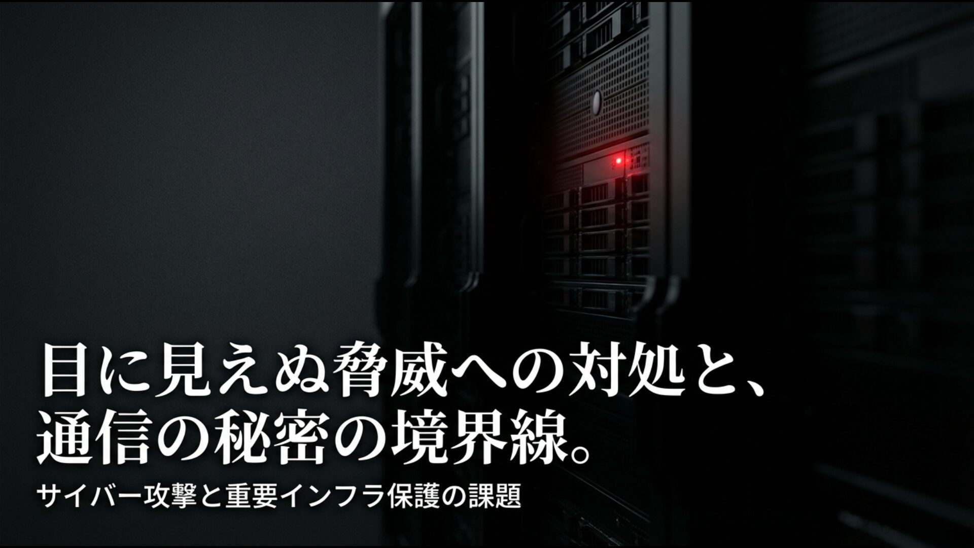 目に見えぬ脅威への対処と通信の秘密の境界線を示すサイバー安全保障の課題図