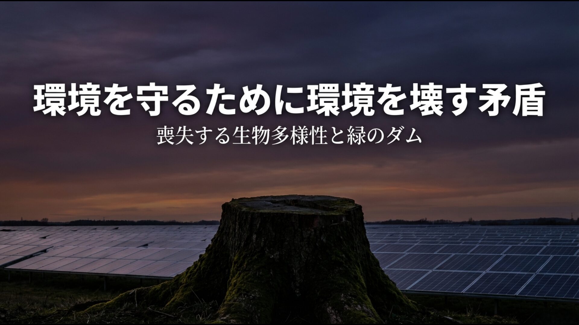生物多様性と緑のダムとしての機能を喪失させるメガソーラー開発による森林伐採