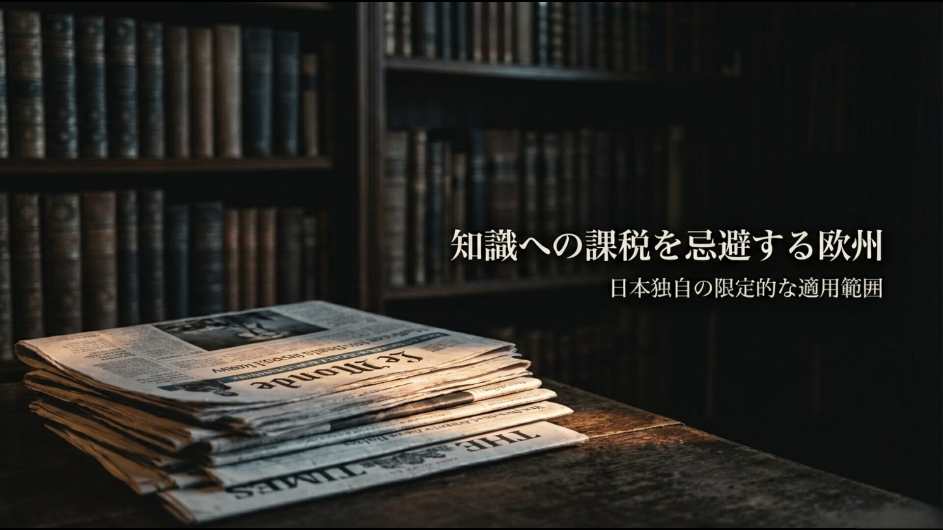欧州の零税率と日本独自の限定的な新聞税制優遇の比較図