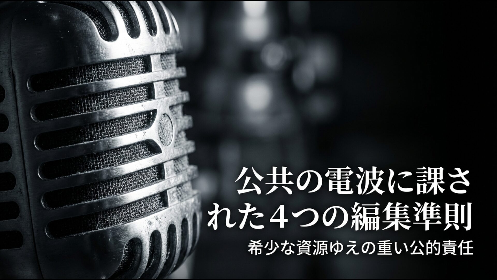放送法4条が定める4つの番組編集準則と公的責任の解説図