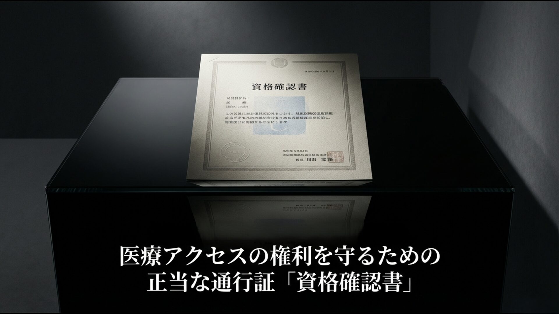 マイナ保険証を持たない人の医療アクセスの権利を守る正当な通行証である資格確認書のイメージ