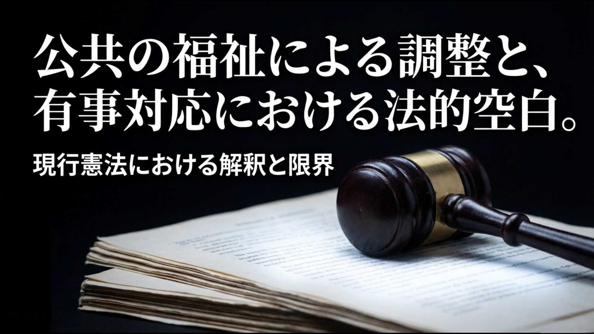 公共の福祉による調整と有事対応における法的空白を示す日本国憲法の構造図
