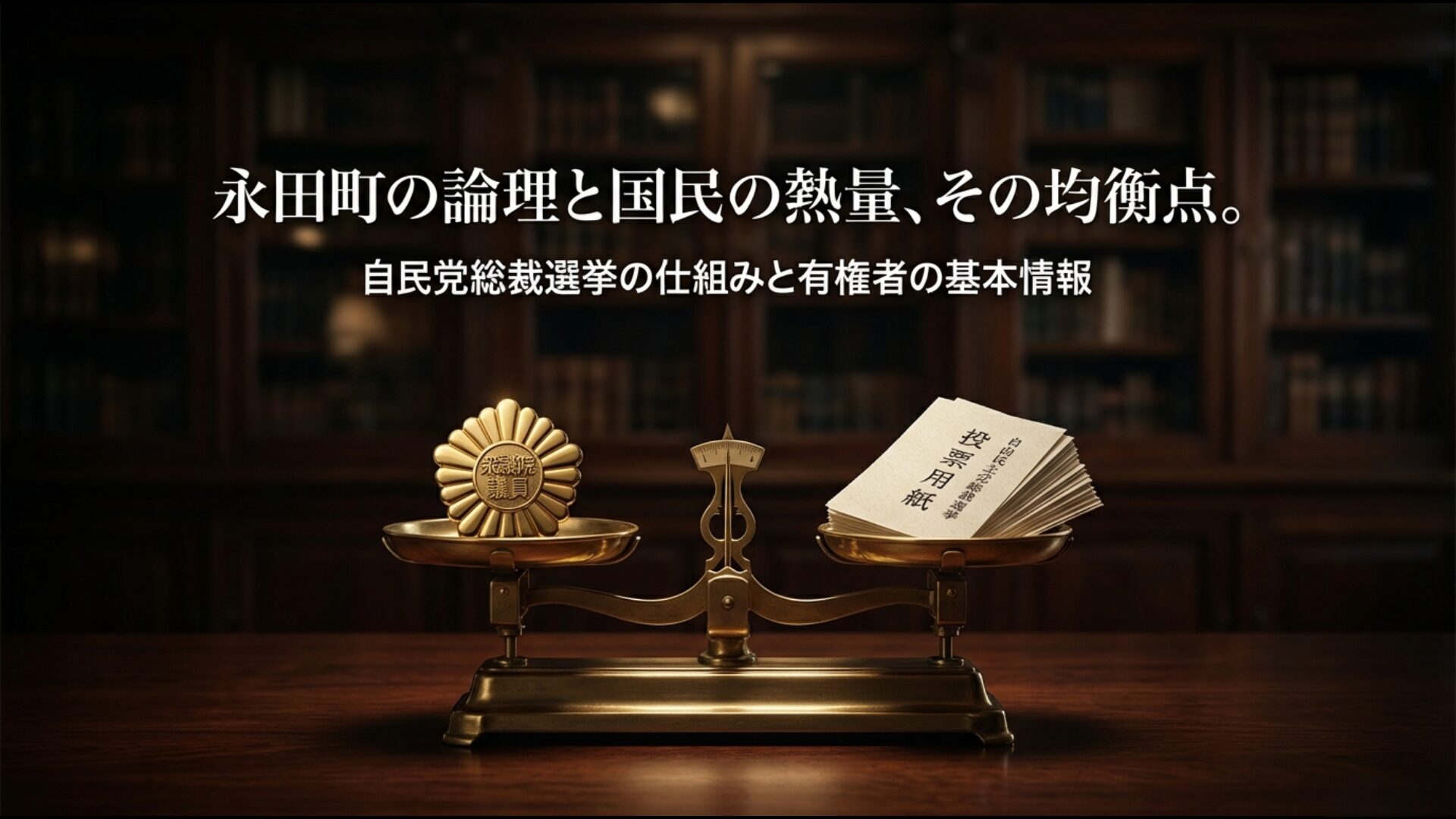 国会議員票と党員・党友票が1対1で並立するフルスペック総裁選の仕組みを解説する図解