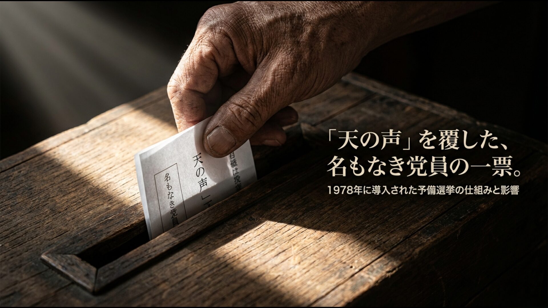 大平正芳氏や中曽根康弘氏の選出時に導入された党員参加の予備選挙の仕組みと結果
