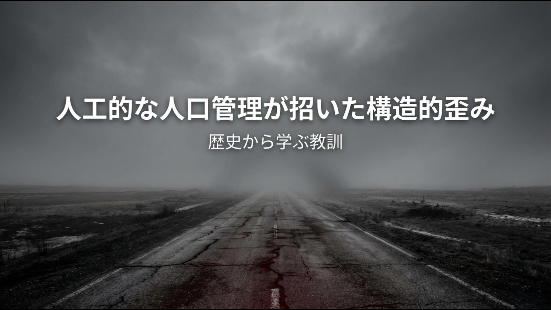 人工的な人口管理が招いた構造的歪みと歴史から学ぶべき教訓
