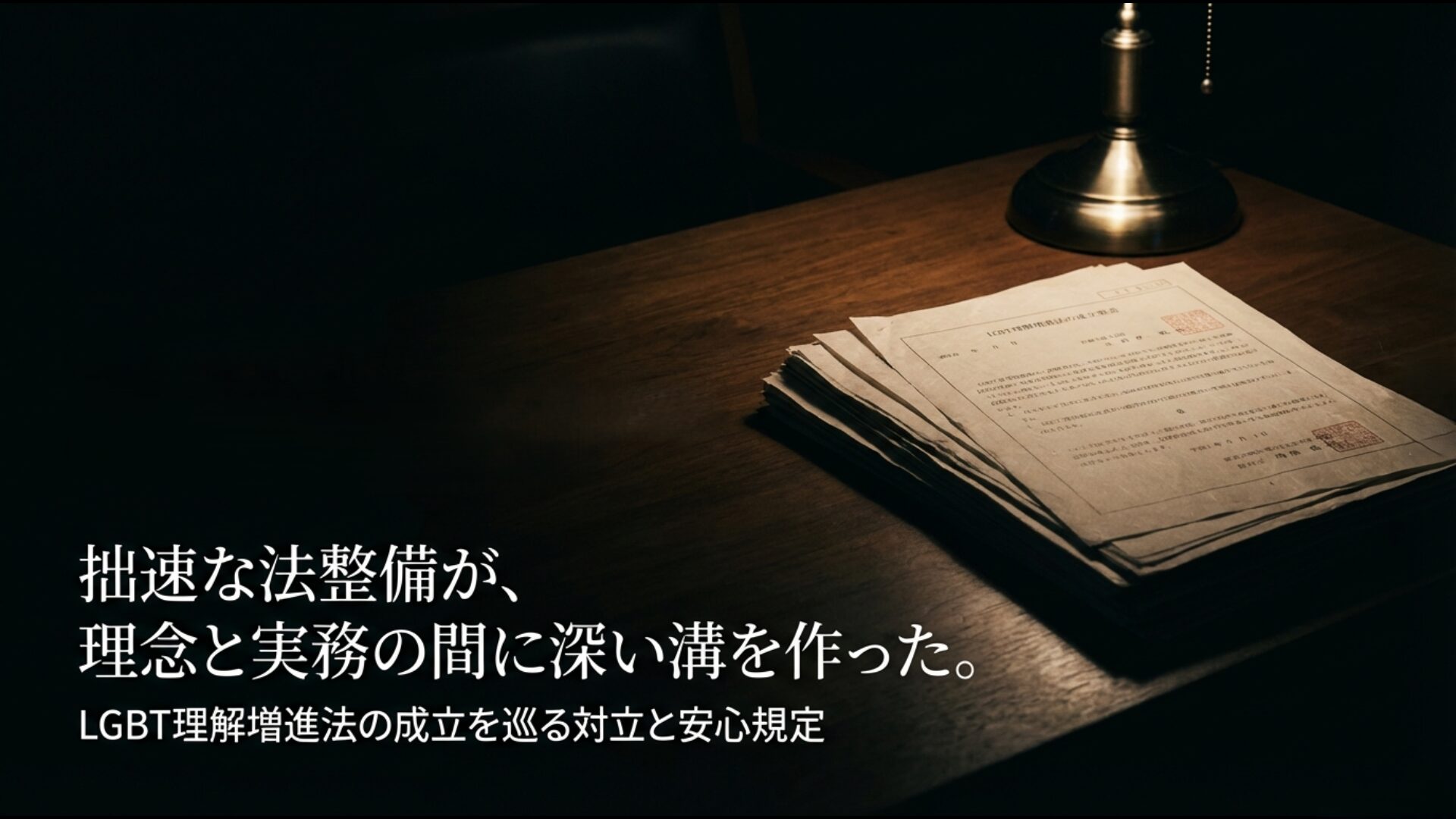 LGBT理解増進法の成立過程における理念と実務の分断と対立構造