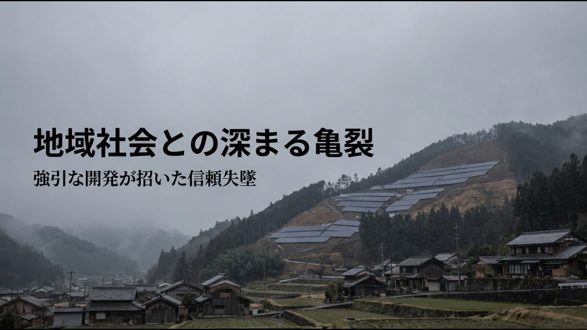 再エネ開発を巡る強引な手法が招いた地域住民との信頼失墜と社会受容性の課題