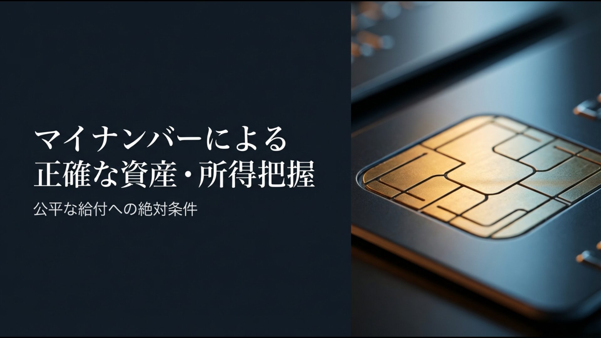 公平な給付への絶対条件であるマイナンバーによる正確な資産・所得把握の重要性