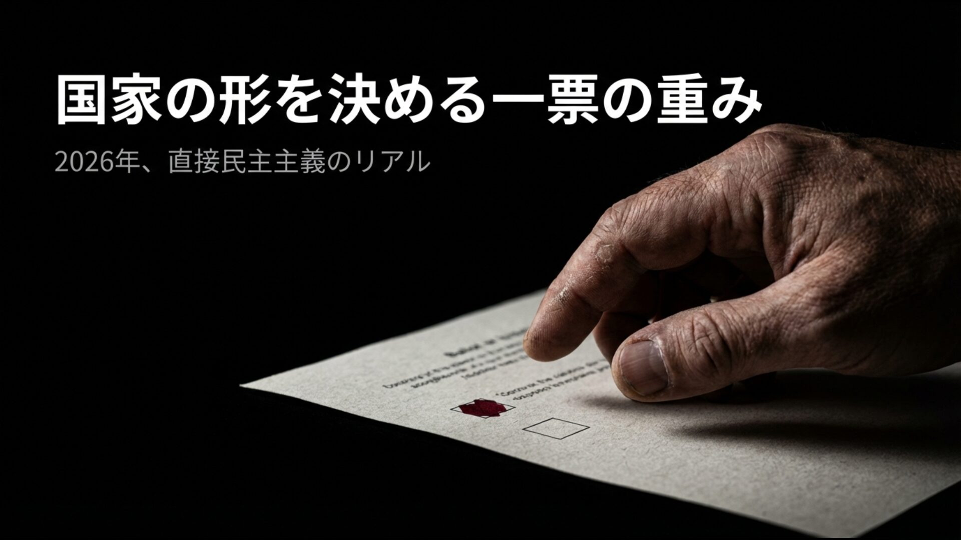 2026年における国家の形を決める国民投票の重要性と直接民主主義のリアルを表現したアイキャッチ画像