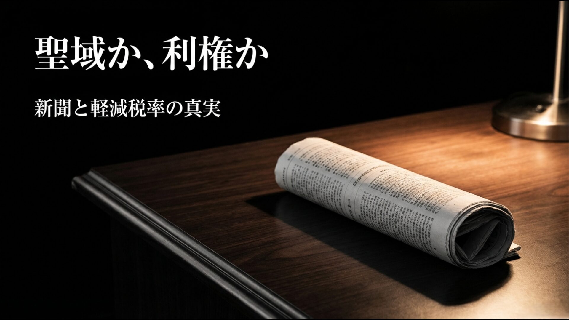 新聞への軽減税率適用をめぐる利権構造と真実を追求するイメージ