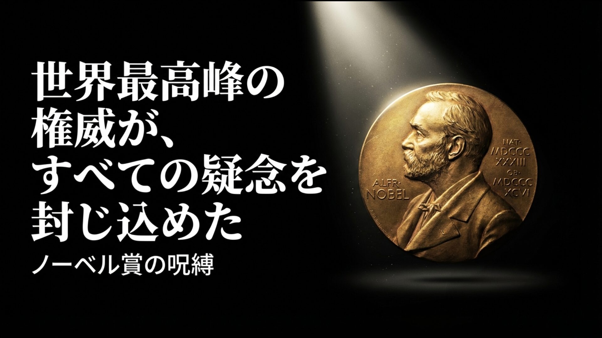 世界最高峰の権威が疑念を封じ込めたノーベル賞の呪縛を象徴するアルフレッド・ノーベルのメダル画像