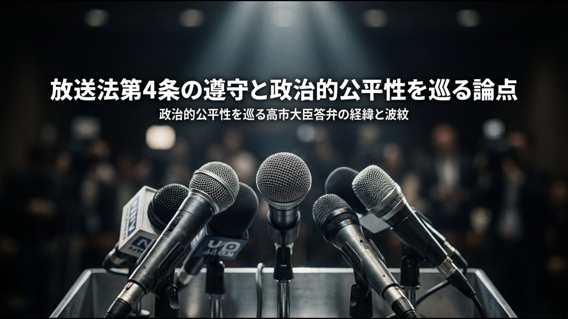 放送法第4条の政治的公平性と高市総務大臣(当時)の停波答弁を巡る論点まとめ