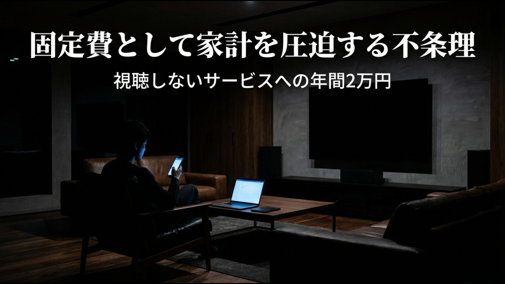 年間約2万円の受信料が視聴しないサービスへの固定費として家計を圧迫する概念図