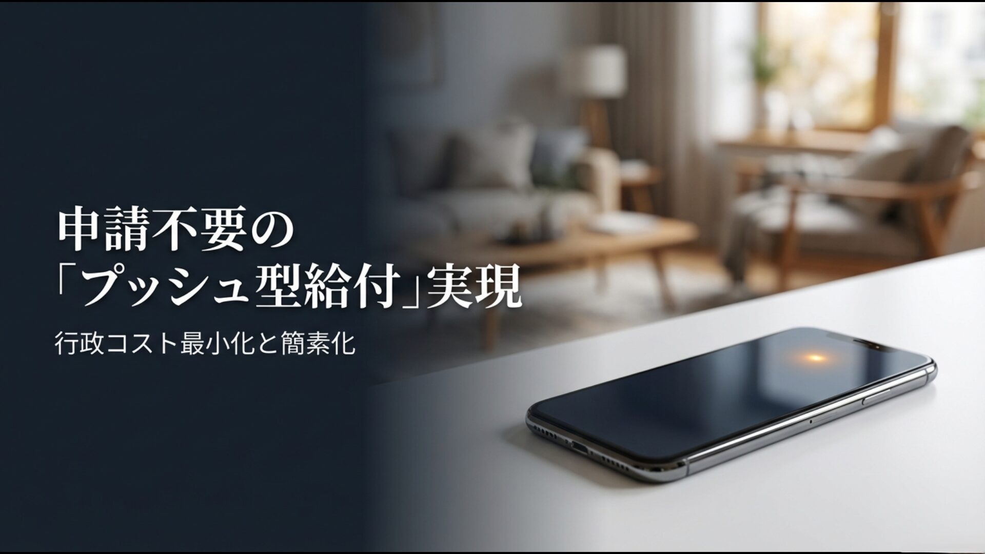 申請不要のプッシュ型給付実現と行政コストの最小化および簡素化のメリット