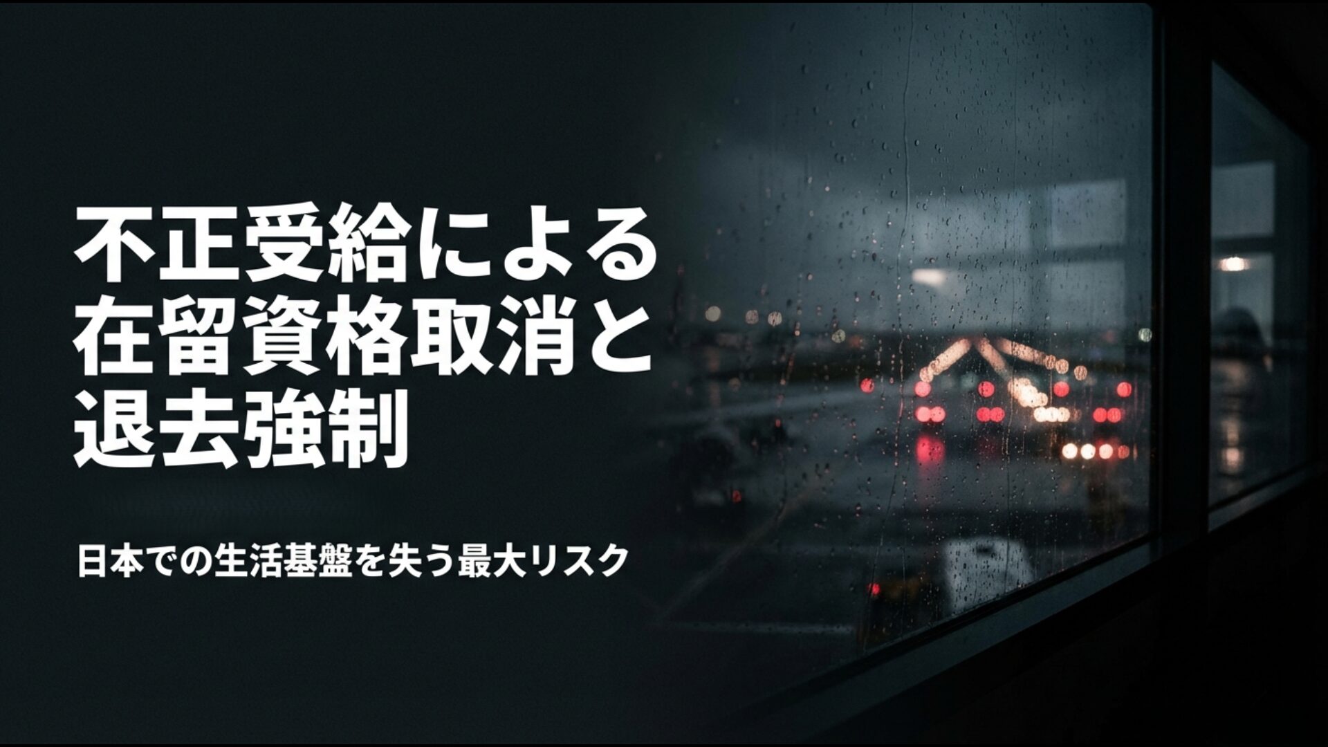 生活保護の不正受給が招く在留資格取消と退去強制処分の最大リスク