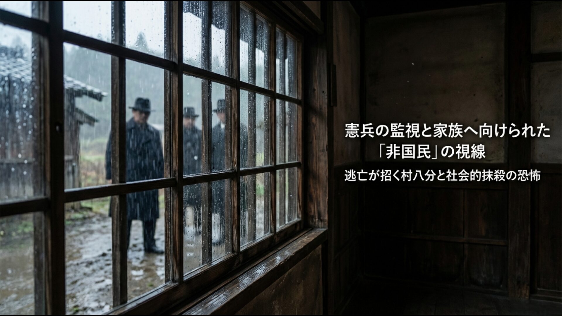 逃亡が招く村八分や社会的抹殺の恐怖と戦時下の家族の苦悩