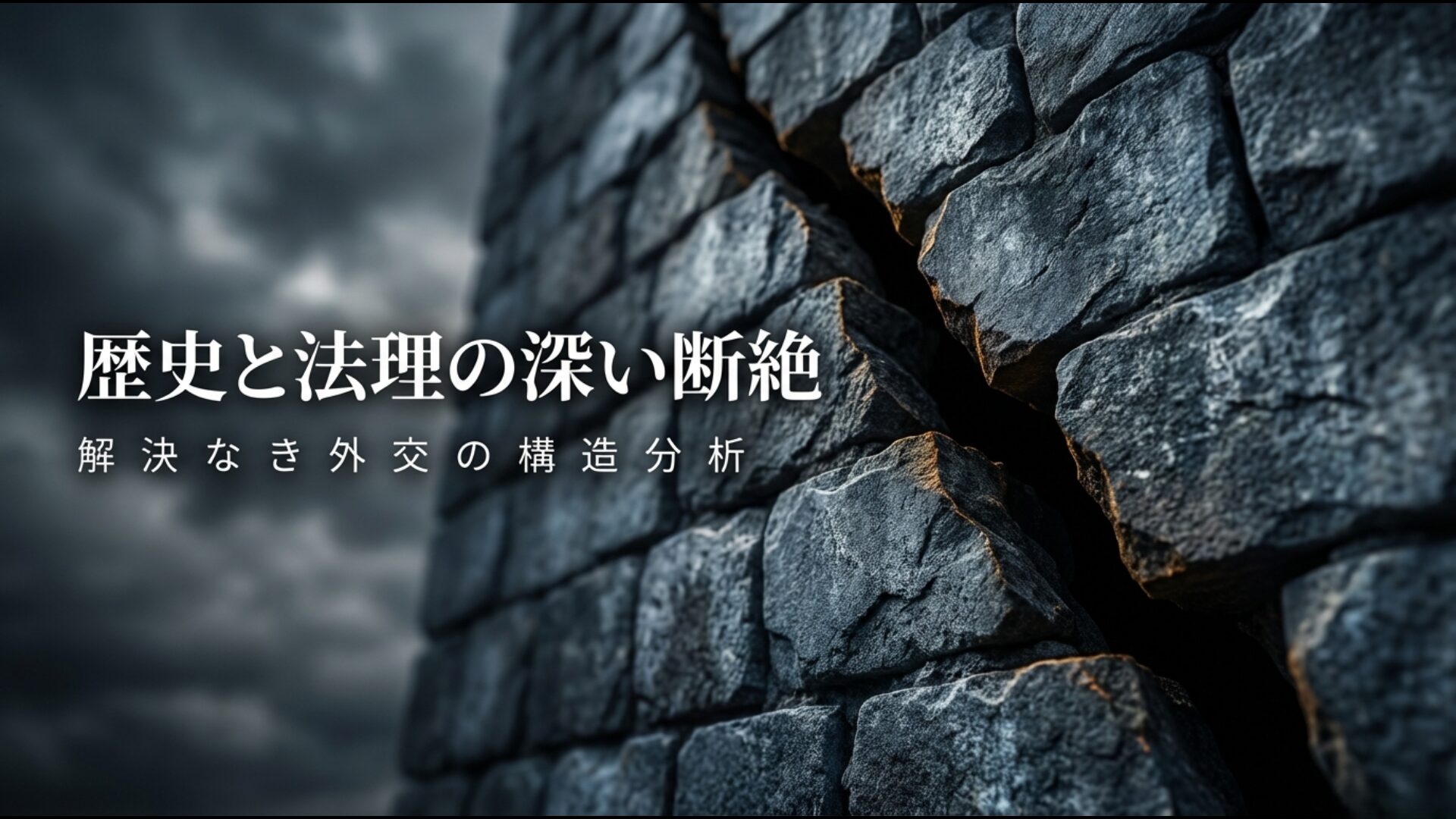 慰安婦問題が解決しない背景にある歴史と法理の断絶を分析するタイトル画像