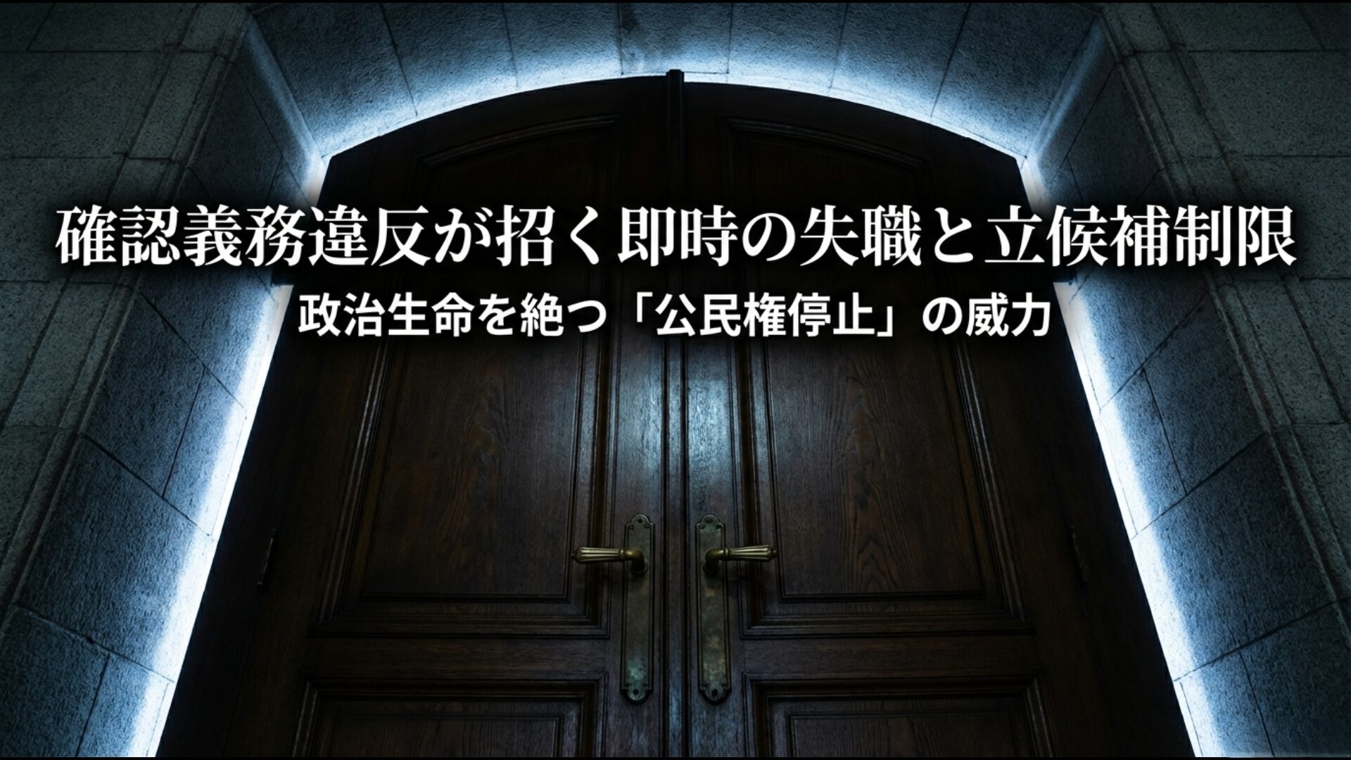 確認義務違反により議員が即座に失職し立候補も制限される公民権停止の制裁内容