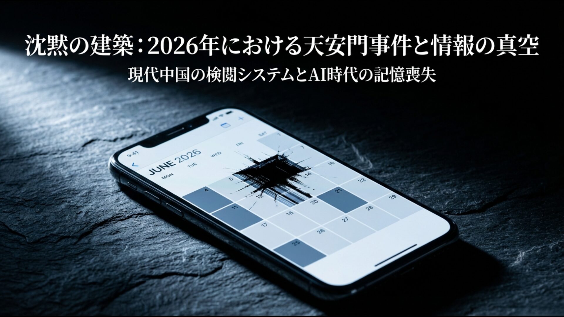 2026年の中国における天安門事件のタブー化と高度なデジタル検閲の実態を解説するアイキャッチ画像