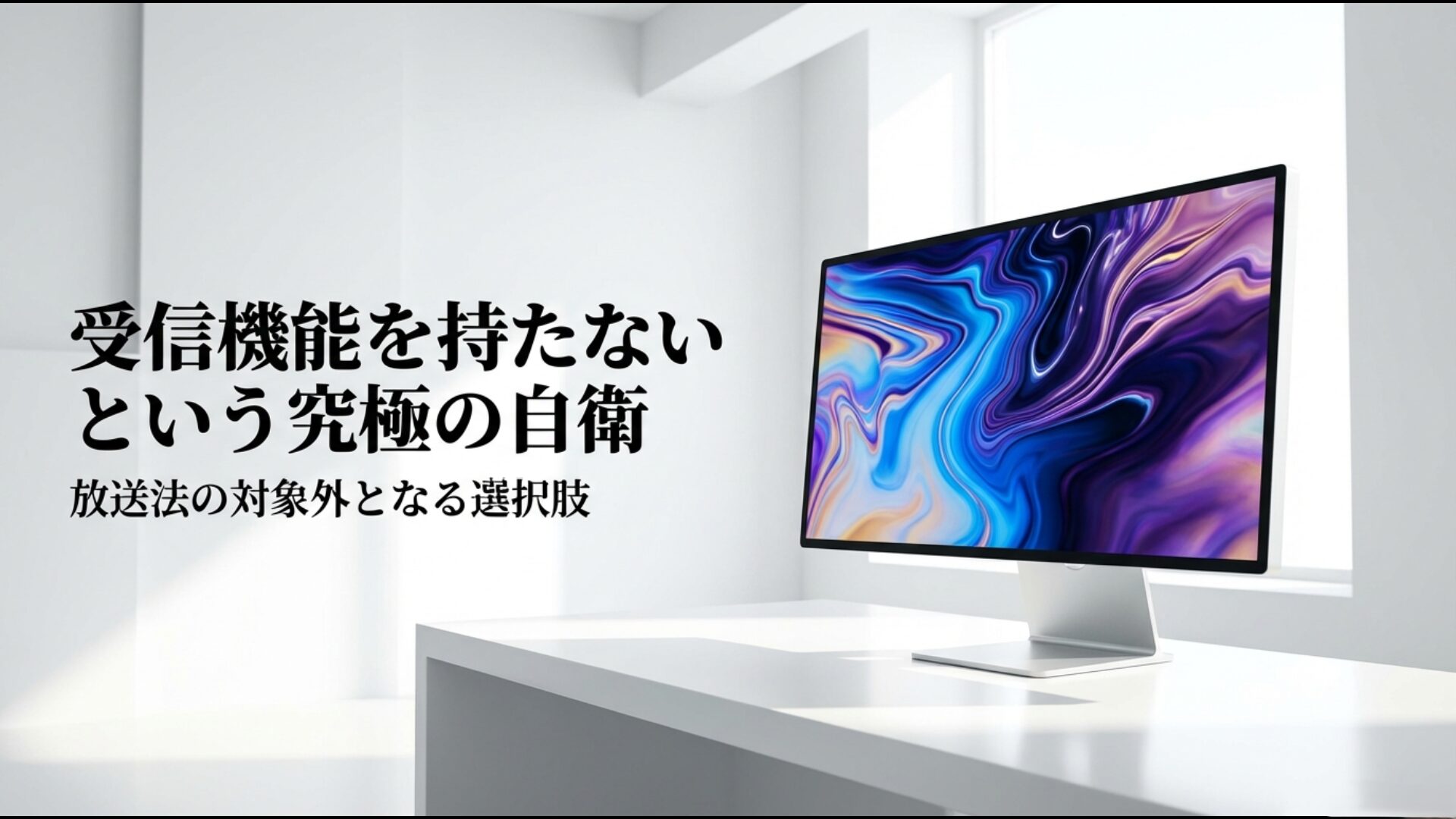 放送法の対象外となる受信機能を持たないチューナーレステレビによる合法的自衛策