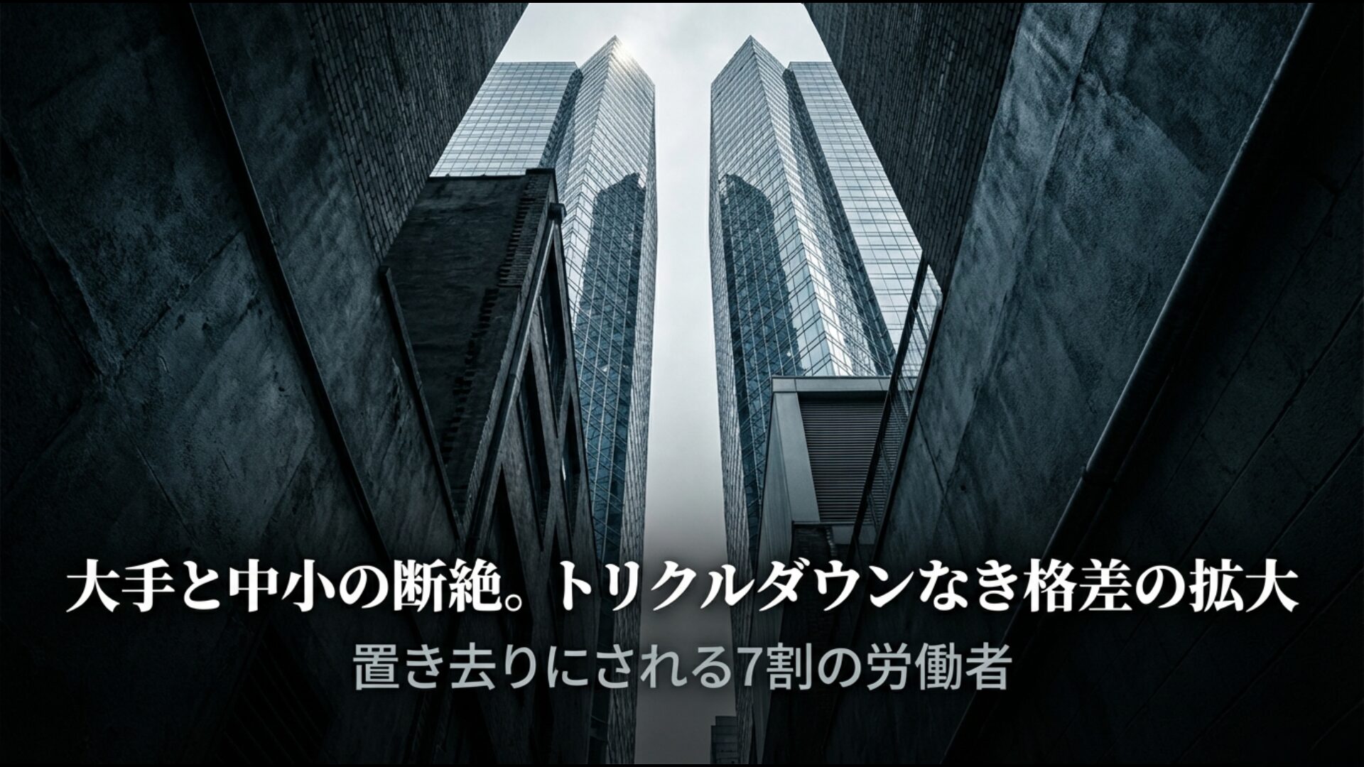 大手企業の満額回答の陰で賃上げが困難な中小企業との格差拡大を示す比較図