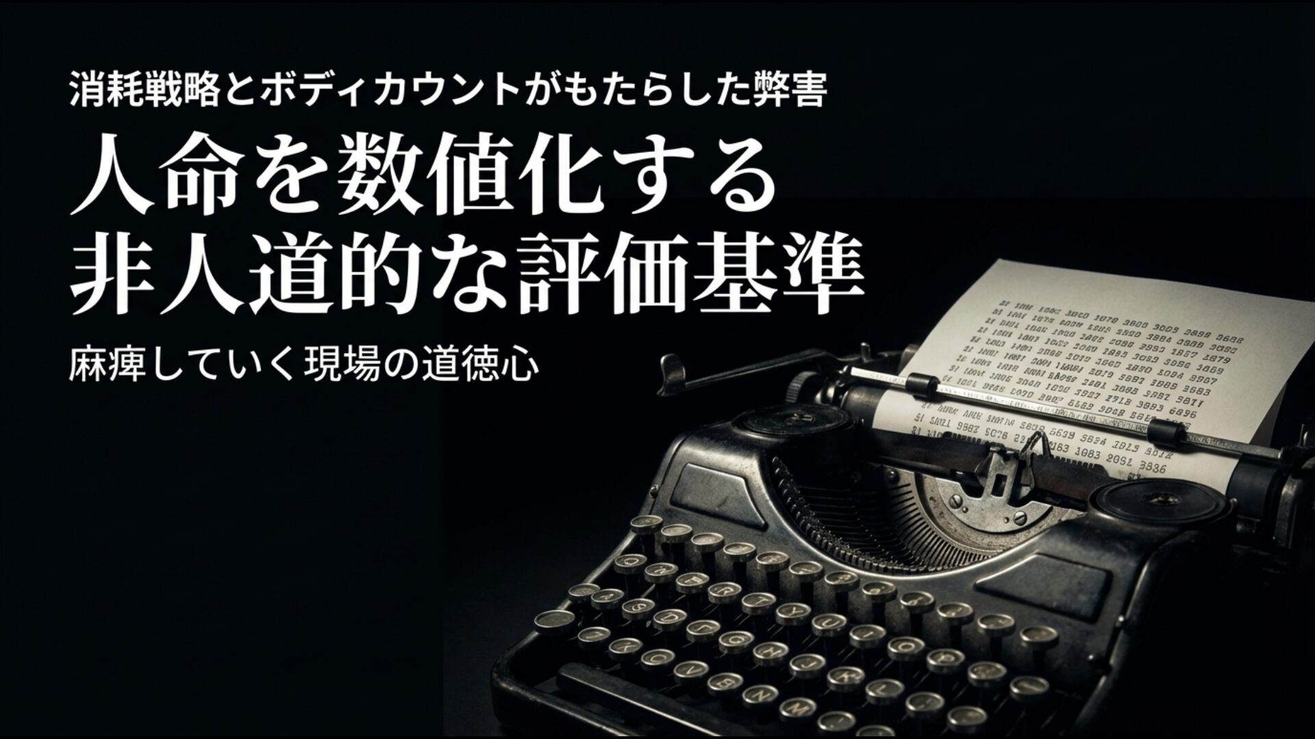 人命を数値化し現場の道徳心を麻痺させたボディカウントの統計グラフ