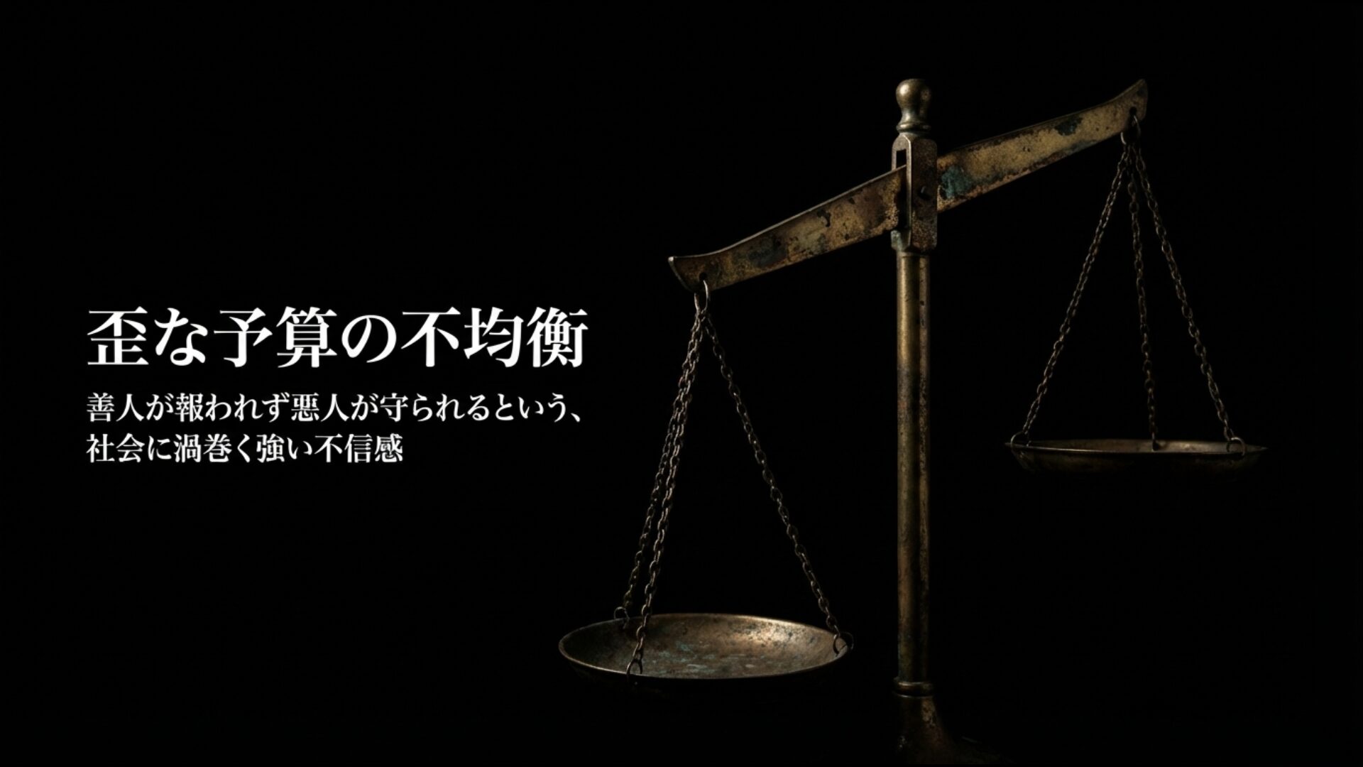 善人が報われず加害者が公費で守られるという予算の不均衡に対する不満
