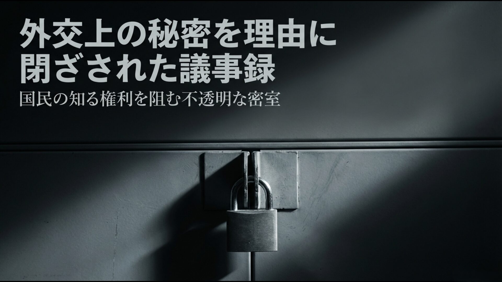 外交上の秘密を理由に非公開とされる日米合同委員会の議事録と知る権利の侵害