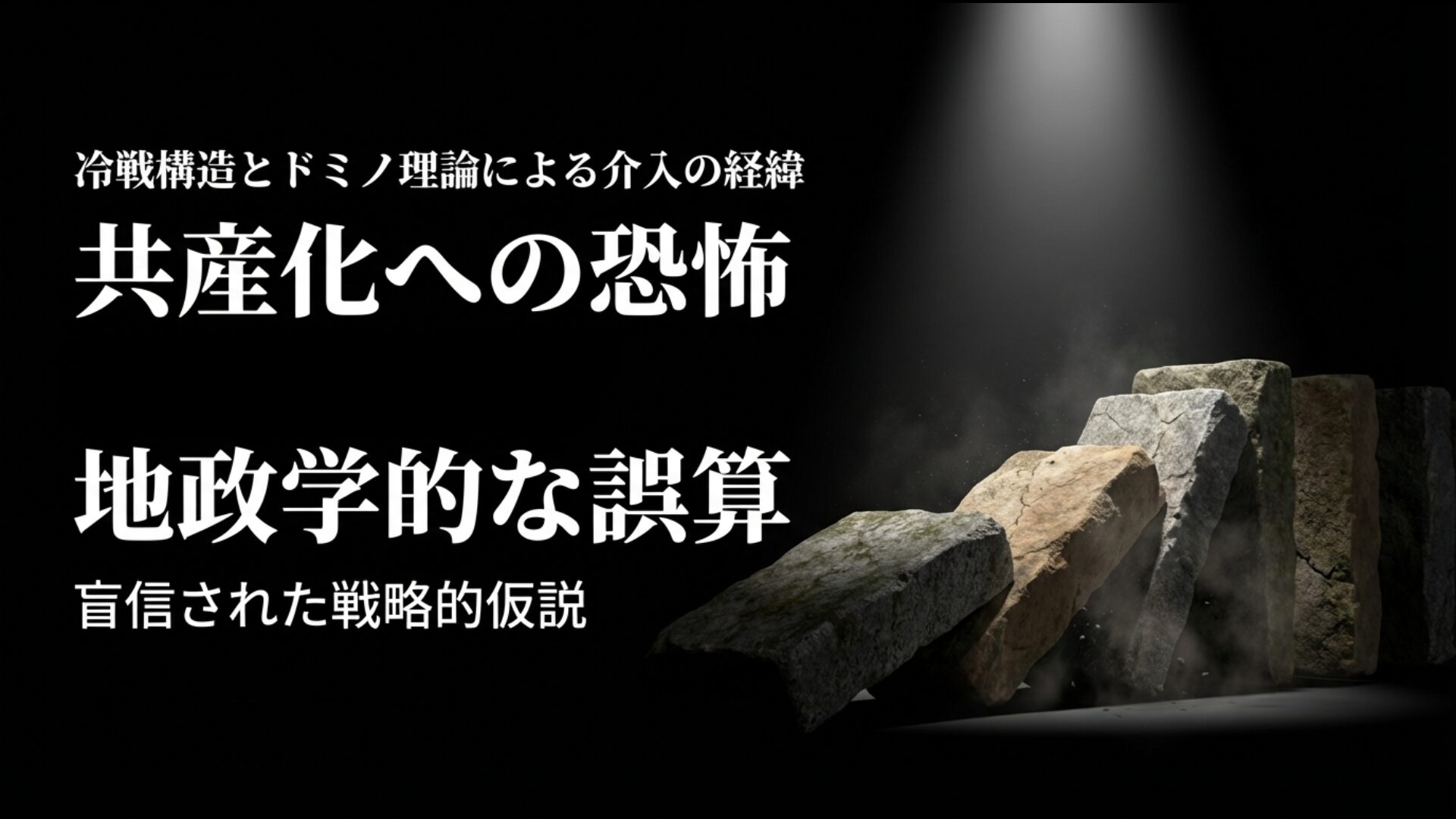 共産化への恐怖が生んだ地政学的な誤算とドミノ理論の解説スライド