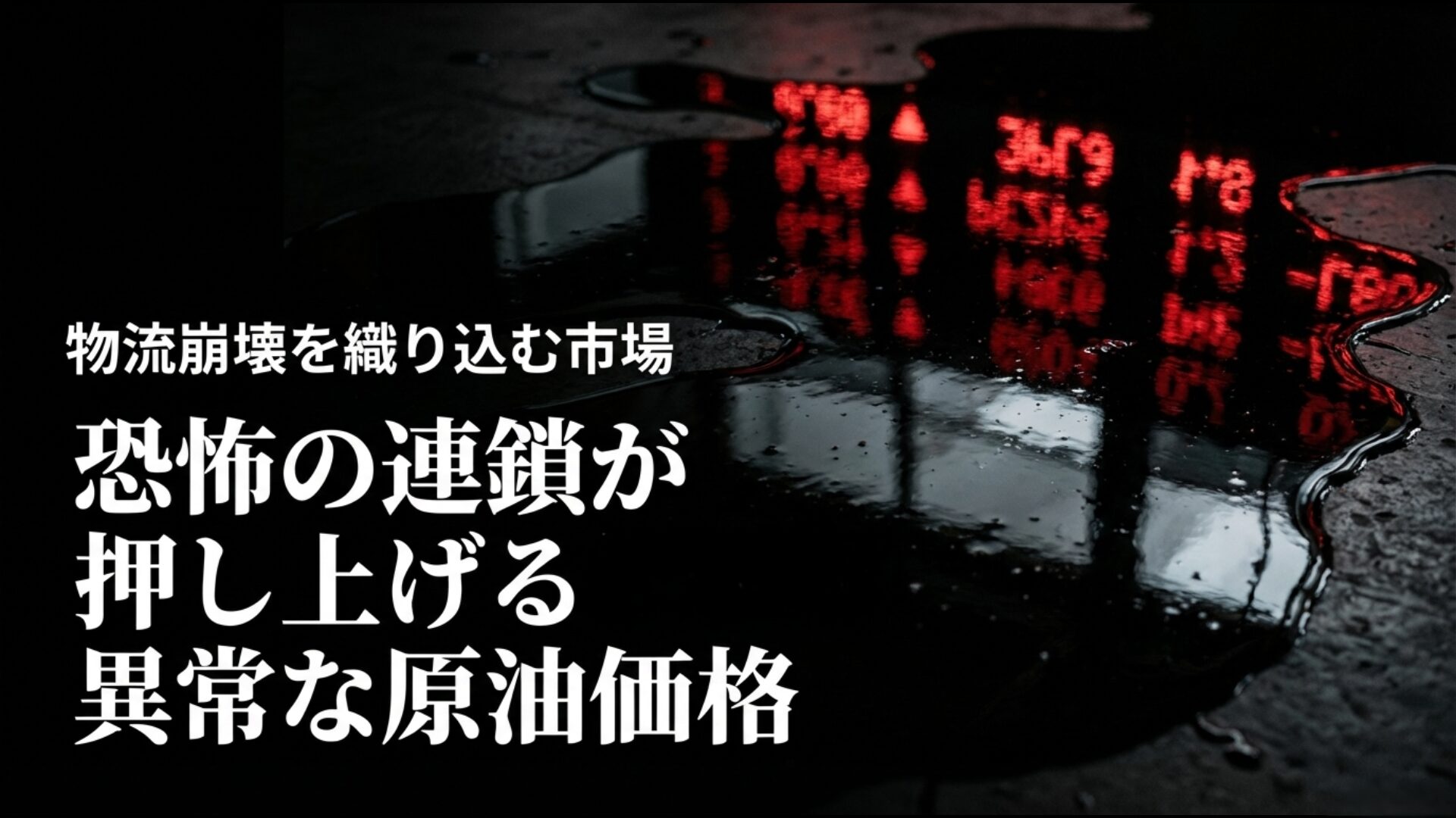 ホルムズ海峡封鎖の恐怖プレミアムによる異常な原油価格高騰を示すグラフ