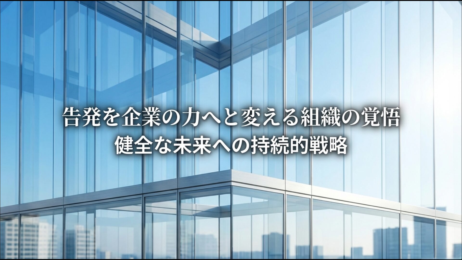 通報を改善のヒントとして活用し組織の自浄作用を高める文化の醸成
