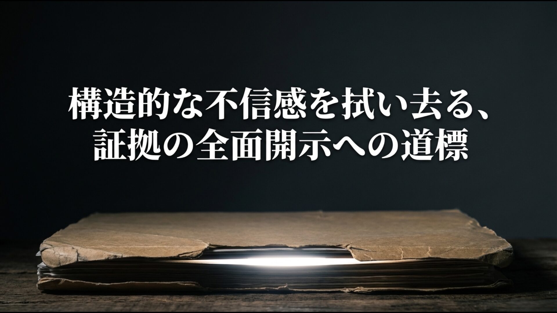 構造的な不信感を拭い去るための証拠の全面開示と再審法改正への道標