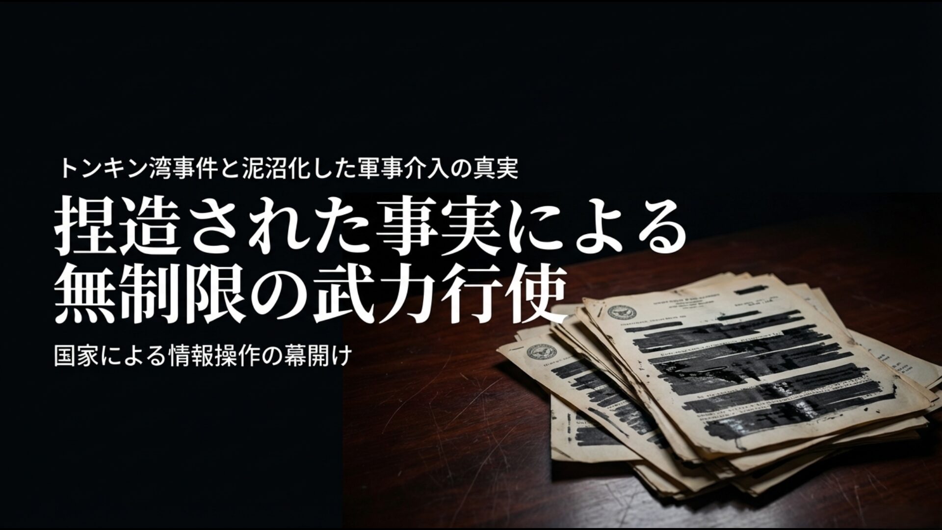 捏造された事実により無制限の武力行使に至ったトンキン湾事件の記録