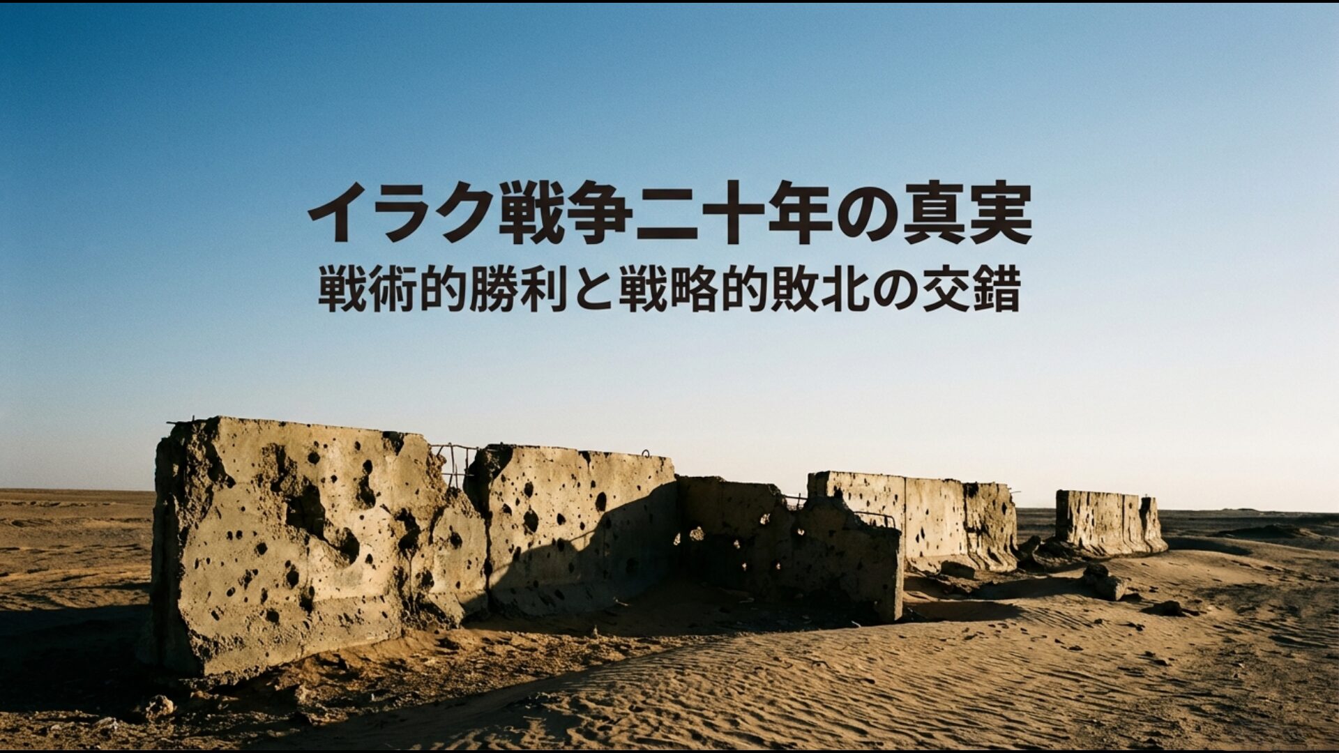 イラク戦争の軍事的な戦術的勝利と戦略的敗北を総括するイメージ図