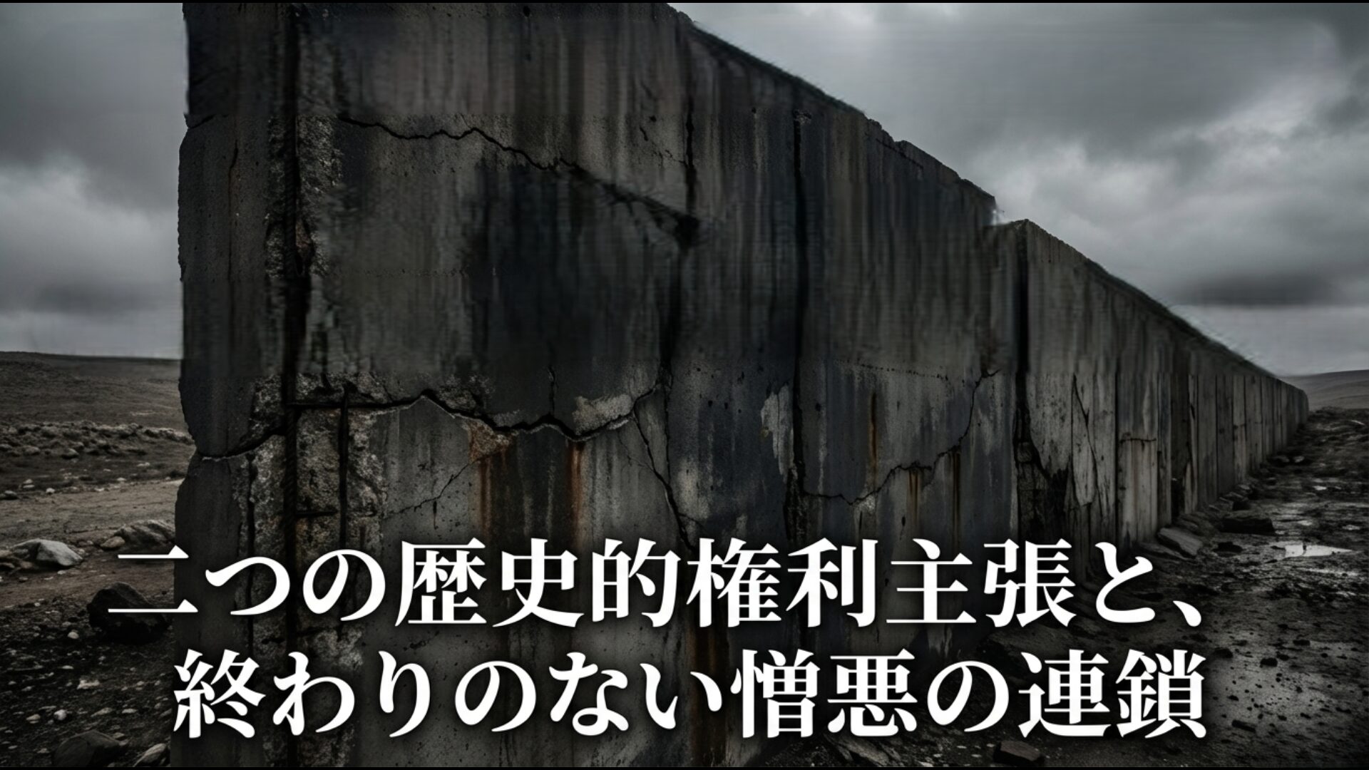 パレスチナの土地に対するユダヤ人とアラブ人の歴史的主張と憎悪の連鎖の解説図