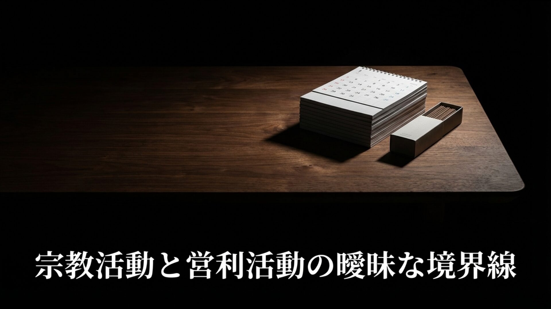 宗教法人が行う34種類の収益事業と本来の宗教活動の曖昧な境界線を示す表