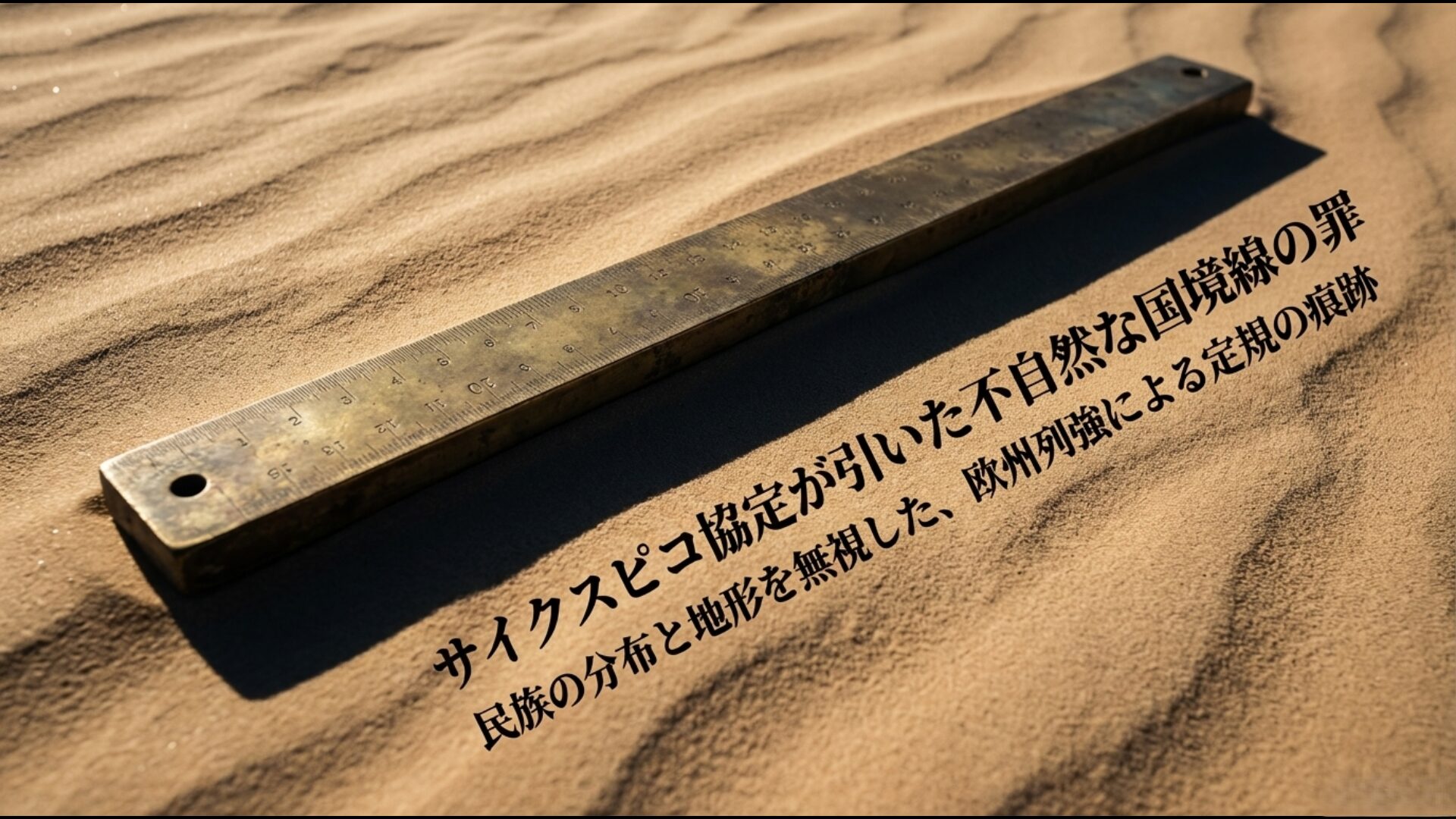 民族分布や地形を無視して欧州列強が定規で引いた中東の恣意的な国境線の地図