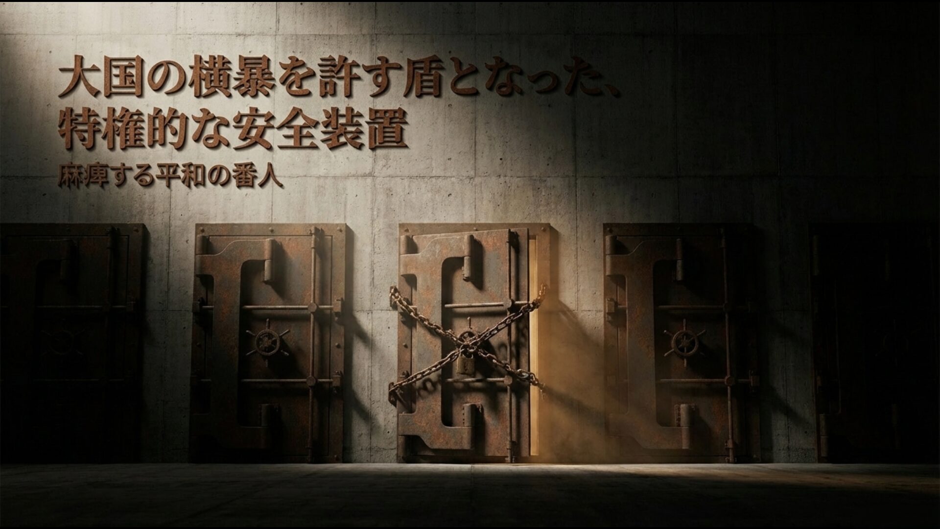 常任理事国の拒否権が国際社会の決定を妨げる構造図