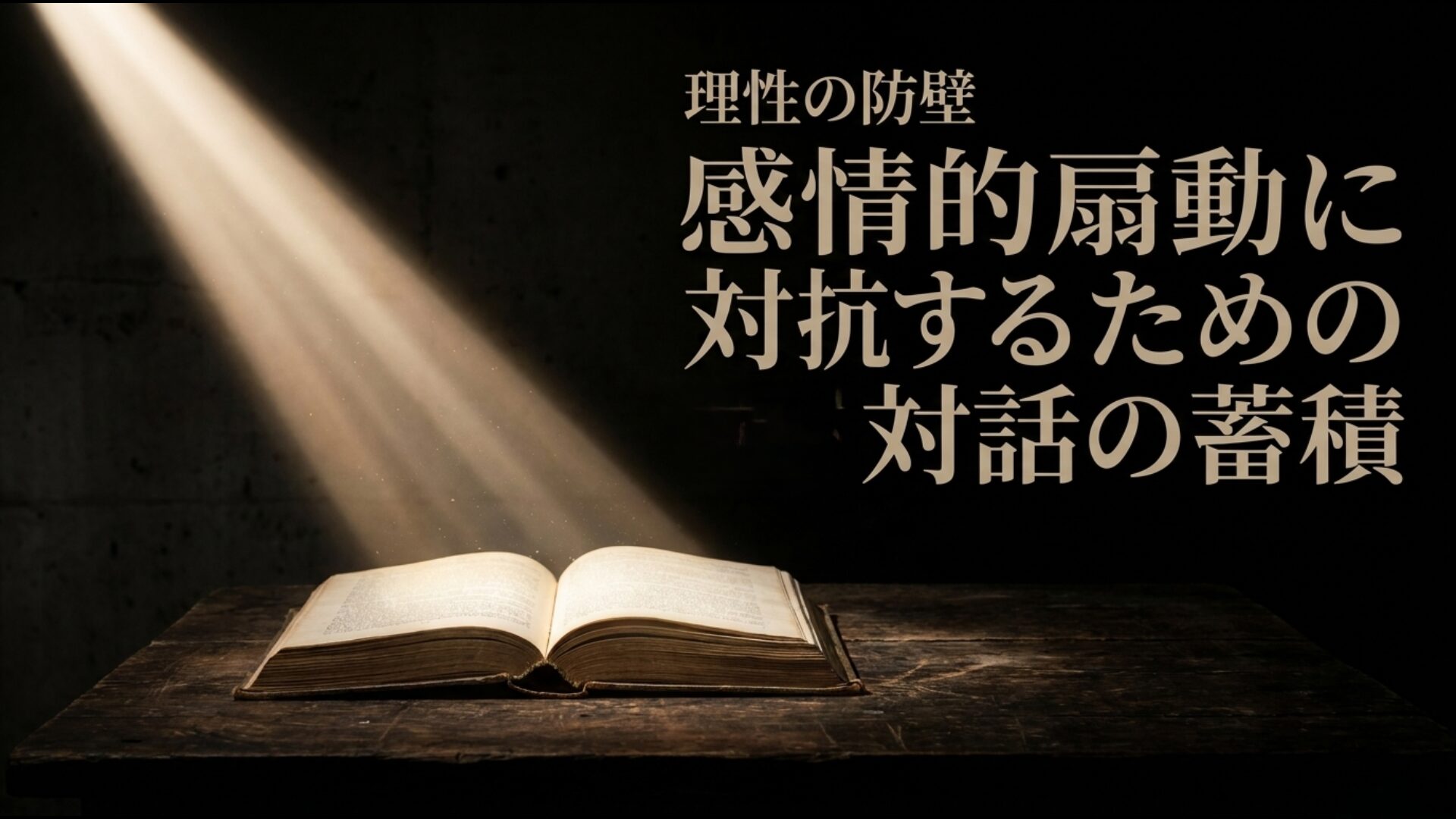感情的扇動に対抗するために必要な公共の理と対話の蓄積