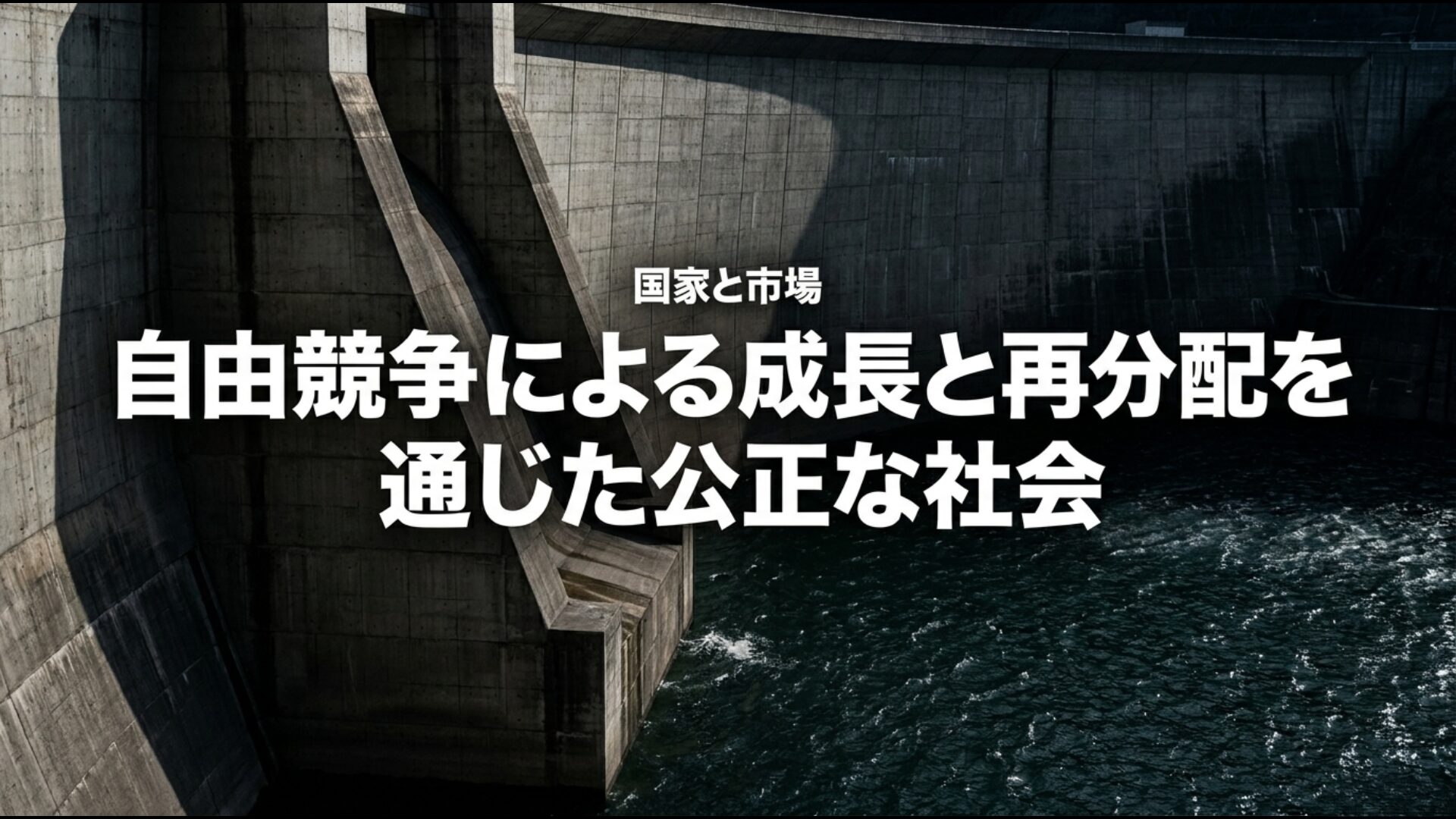 自由競争による成長と再分配を通じた公正な社会の概念図