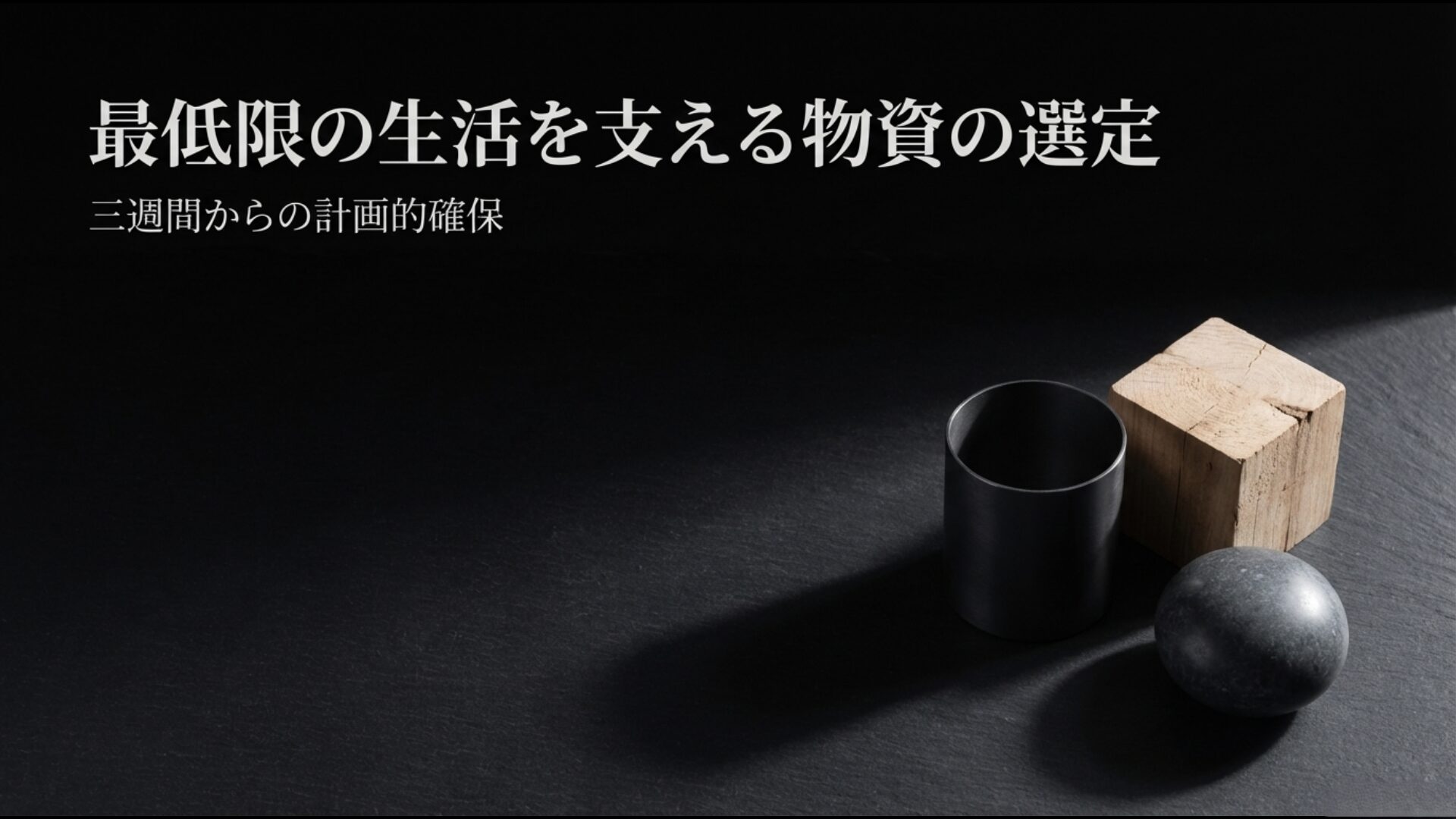 最低限の生活を維持するために必要な物資の選定と三週間を目安とした計画的確保のリスト