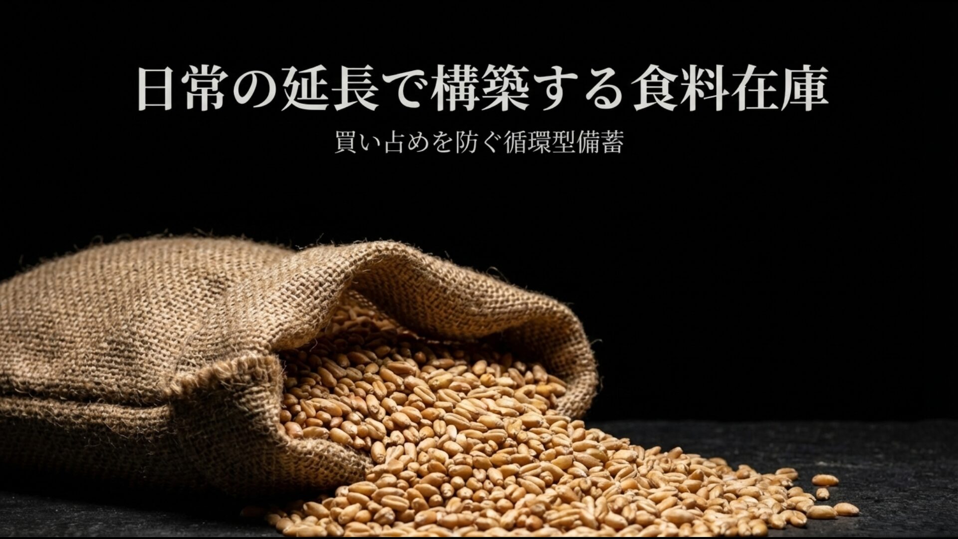 日常の延長で構築する食料在庫と買い占めを防ぐためのローリングストック概念図