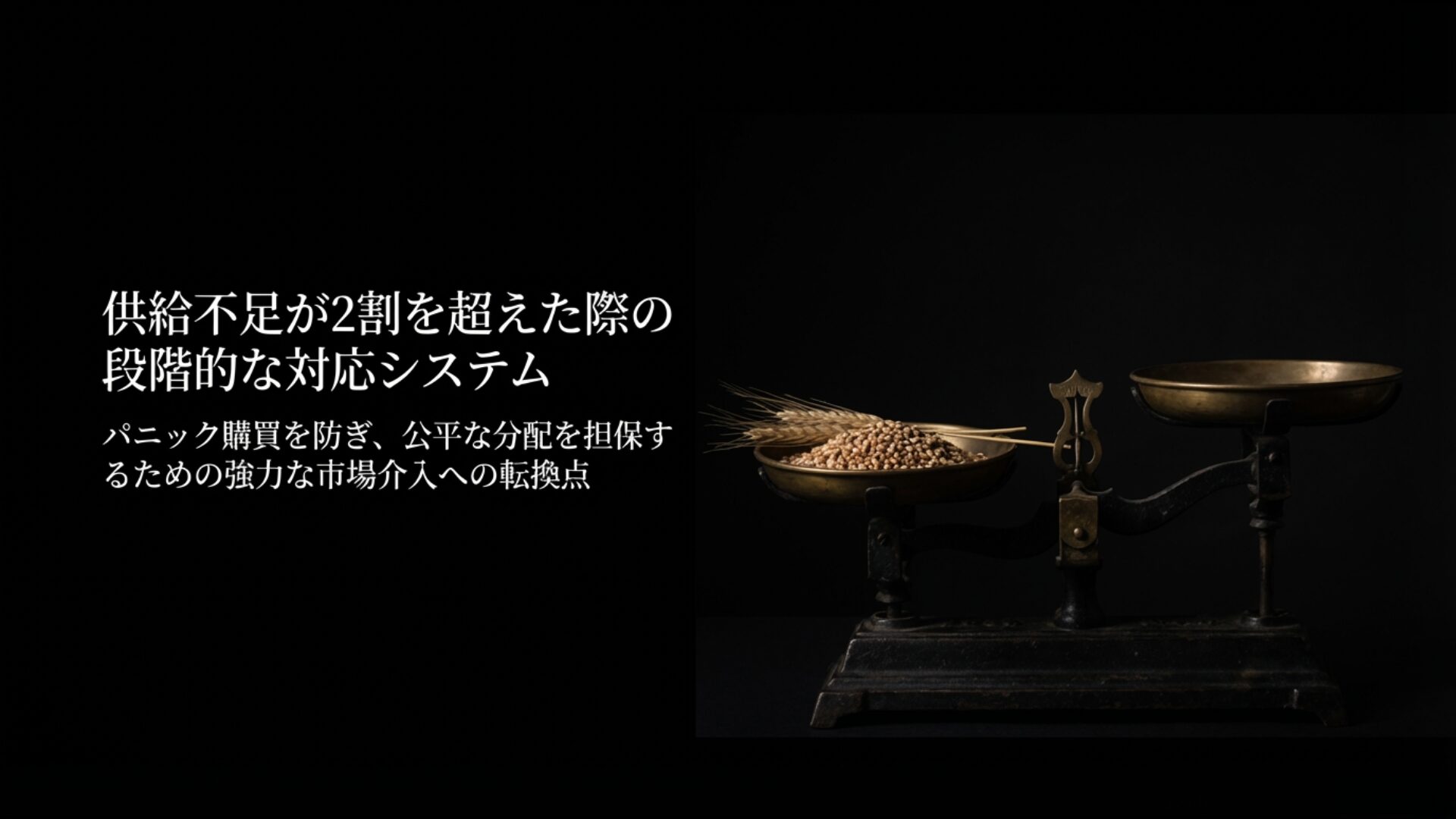 食料供給が2割減少した際の段階的対応システムとパニック防止策