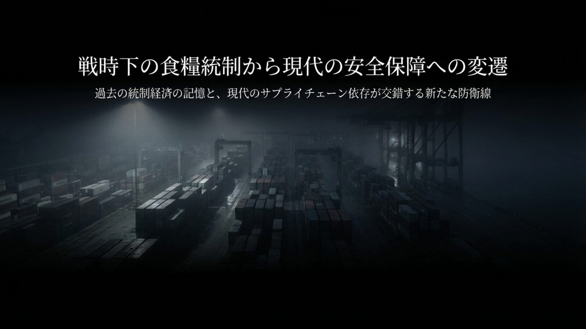 戦時下の食糧管理法から現代のサプライチェーン依存への変遷図