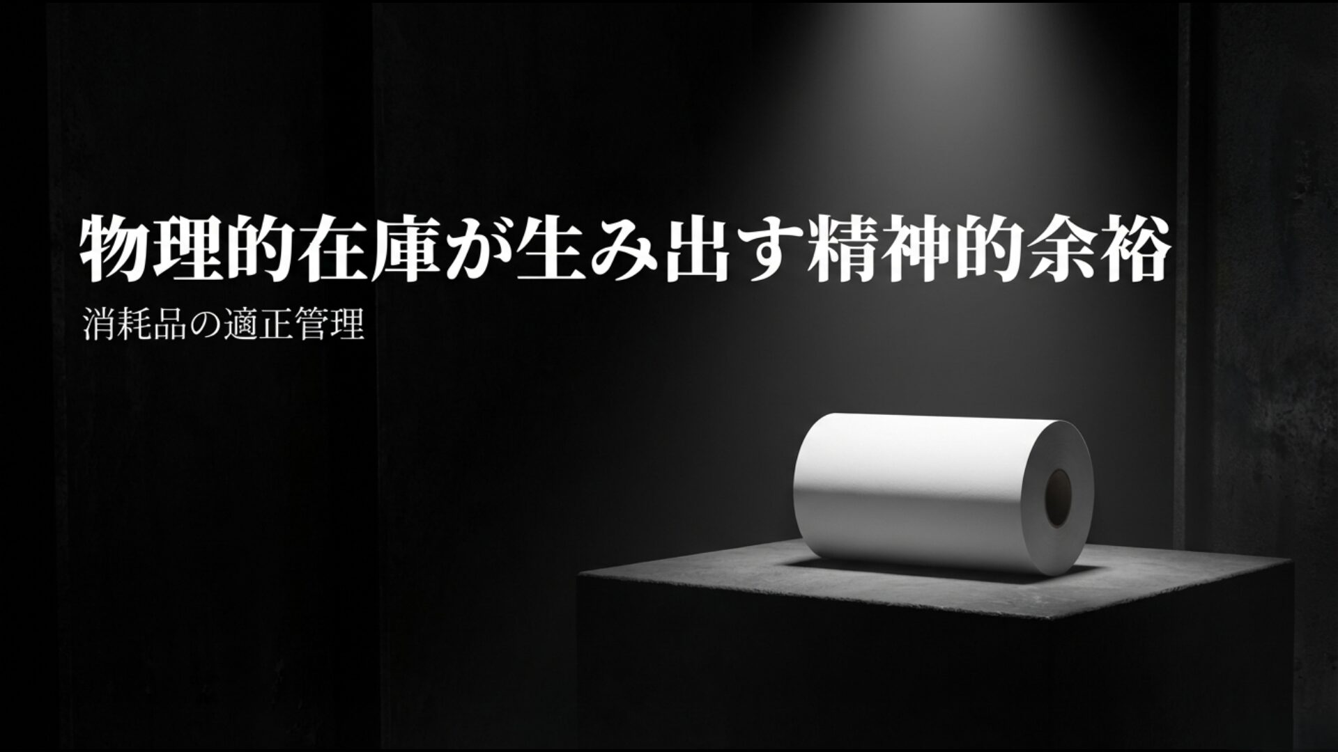 消耗品の適正管理と物理的在庫がもたらすパニック抑制のための精神的余裕のイメージ