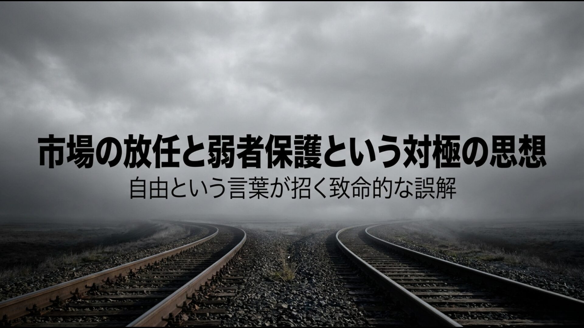 市場の放任と弱者保護という対極の思想、自由という言葉の誤解を解く図